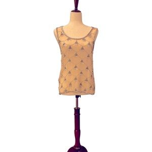Holiday top beads sequins sleeveless size medium